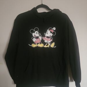 Disney Black Hoodie with Mickey and Minnie